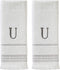 SKL Home Casual Monogram Hand Towel (2-Pack), U, 16x26, White...