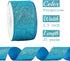 MEEDEE Blue Glitter Ribbon Blue Wired Ribbon 2.5 Inch Metallic Ribbon by 25 Yards Turquoise Ribbon Blue Christmas Ribbon Light Blue Ribbon for Chr...