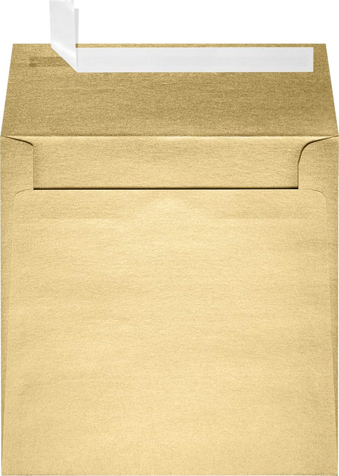 LUXPaper Square Invitation Envelopes | Peel & Press | 6" x 6" | Blonde Metallic | 81lb. Text | 50 Qty...