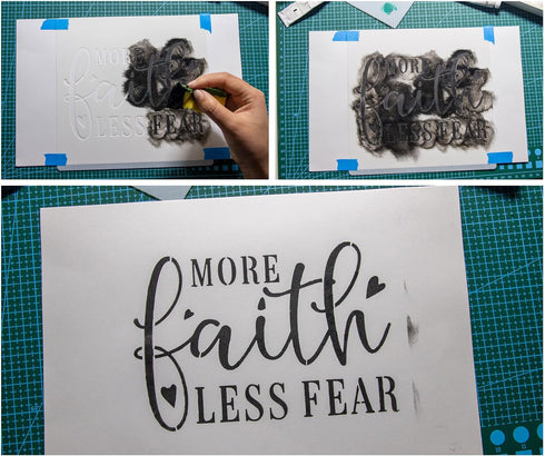 Inspirational Word Stencil Set, 16PCS Christian Faith Stencils with Quotes and Bible Verses, Ideal for Painting on Wood, Canvas, Walls, Furniture,...