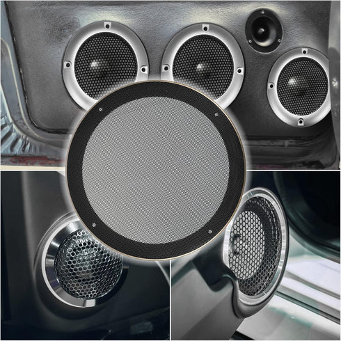 X AUTOHAUX 8 Inch Car Metal Audio Speaker Grill Cover Mesh Woofer Horn Guard Decorative Circle Grille Protector with Screw Gold Tone...