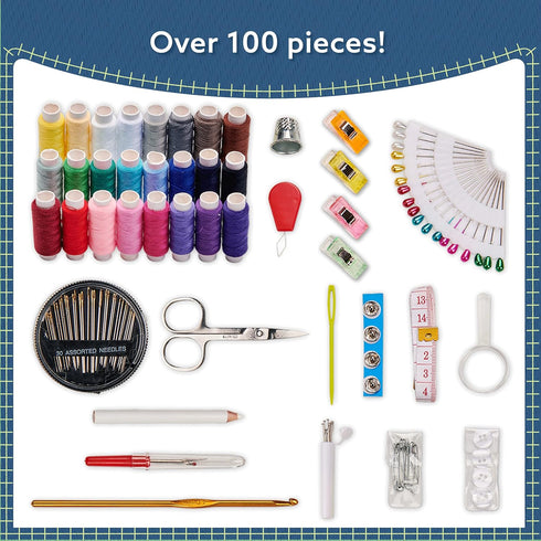 ARTIKA Sewing Kit for Adults and Kids - Small Beginner Set w/Multicolor Thread, Needles, Scissors, Thimble & Clips - Emergency Repair and Travel K...