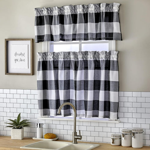 SKL HOME by Saturday Knight Grandin Valance, 58x13, White/Black...