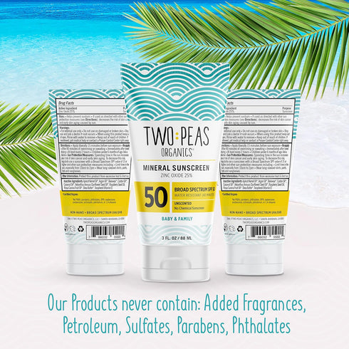 All Natural Organic SPF 50 Sunscreen Lotion - Coral Reef Safe - Baby, Kid & Family Friendly - Chemical Free Mineral Based Formula - Waterproof & U...