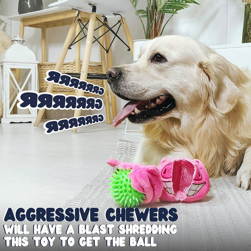 Dog Toys for Aggressive Chewers (3in1) - Squeaky Dog Toys Interactive - Dog Toys for Medium Dogs, Large & Small Breeds - Puppy Teething Chew Dog T...