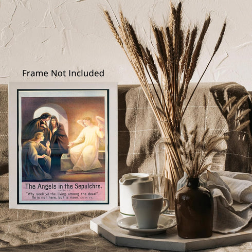 Posterizer 1 pcs-The angels in the sepulchre poster-Religious Posters-Gifts for Christians -Decor for Church, Sunday School Classroom- unframed wa...