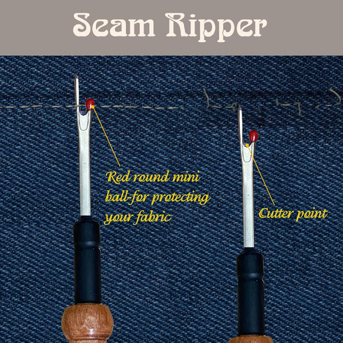Savina Seam Rippers for Sewing, Remove Stitches and Seams with Precision, Thread Ripping Tool, Hard Wood Professional Multipurpose Durable for Sew...