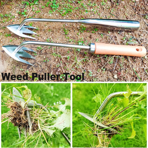 Gardening Weeding Pulling Tool,2pcs New Weeding Artifact Uprooting Weeding Tool,Stainless Steel Garden Weed Puller Tool,Garden Weeder Tool with Gl...