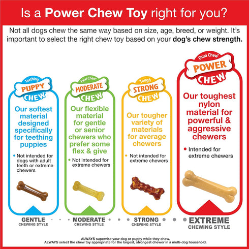Nylabone Power Chew Marrow Bone Alternative Nylon Chew Toy for Dogs, Dog Toys for Aggressive Chewers, Beef Flavor, Large/Giant (1 Count)...