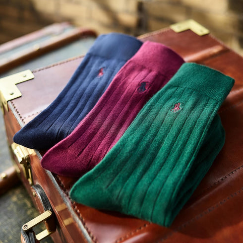 POLO RALPH LAUREN Mens Mercerized Cotton Ribbed Dress OTC Socks 3 Pair Pack Reinforced Cotton Comfort...