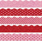 Whaline 69Ft Valentine's Day Glitter Bulletin Board Borders 5 Designs Shine Red Pink Heart Stripe Dot Decoration Trim Bulletin Board Stickers for ...