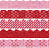 Whaline 69Ft Valentine's Day Glitter Bulletin Board Borders 5 Designs Shine Red Pink Heart Stripe Dot Decoration Trim Bulletin Board Stickers for ...