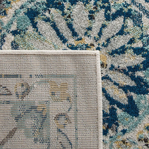 SAFAVIEH Evoke Collection Accent Rug - 2'2" x 4', Ivory & Blue, Boho Design, Non-Shedding & Easy Care, Ideal for High Traffic Areas in Entryway, L...