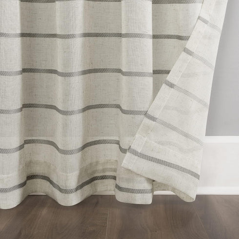 Clean Window Twill Stripe Anti-Dust Allergy/Pet Friendly Anti-Dust Sheer Curtain Panel, 52" x 84", Gray...