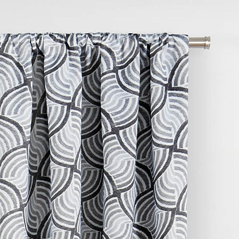 ECLIPSE Benchley Mid Century Modern Blackout Thermal Rod Pocket Window Curtains for Bedroom or Living Room (1 Panel), 37 in x 84 in, Charcoal...