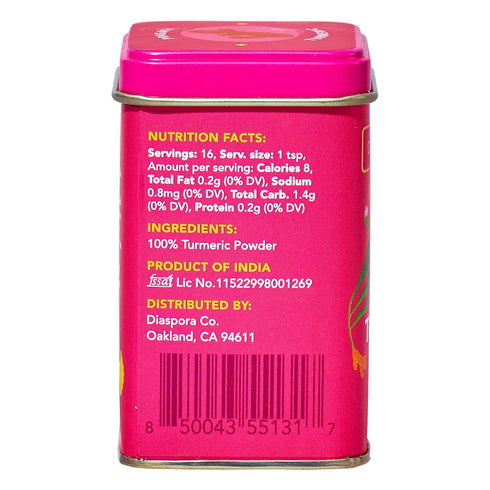 Diaspora Co. Pragati Turmeric | Single-Origin Turmeric Powder | Bright & Floral | 48g Everyday Tin...