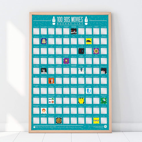 90s Movies Poster 100 Bucket List Scratch Poster...