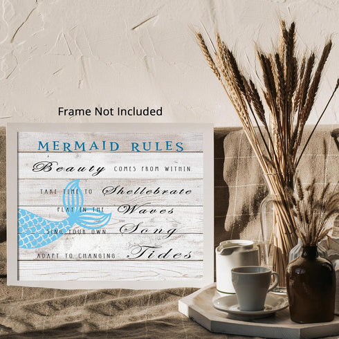 Posterizer 1 pcs-Beauty comes from within-girly beach vibes-Coastal & Nautical Art-Motivational & Inspirational Art-Gift for Nature, Surfers and B...