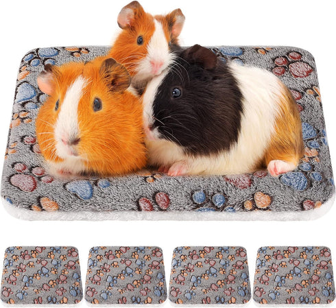 4 Pack Ultra Soft Dog Cat Bed Mat with Cute Prints Reversible Fleece Dog Crate Kennel Pad Cozy Washable Thickened Hamster Guinea Pig Bed Pet Bed M...