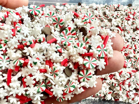 SBN Craft Supplies 50 gram Silent Night Christmas Fake Sprinkles Fake Christmas Sprinkles Polymer Clay Cute Christmas Holiday Fimo Slices for Deco...