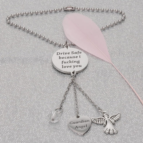 Guardian Angel Rearview Mirror New Car Mirror Charms Guardian Angel Car Charm Window Hanging Ornament Car Interior Rearview Mirror Pendant...