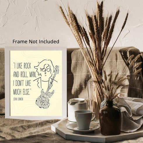 Posterizer 1 pcs-I Like Rock And Roll-John Lennon-Gift For Beatles Fans-Musical Art Collection-Quotes-Gift for Music Fans- Decor for Gym, Studio- ...