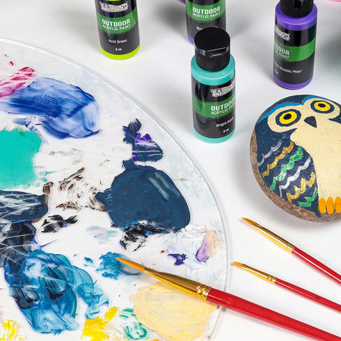 U.S. Art Supply 11.8" x 15.8" Clear Oval-Shaped Acrylic Painting Palette - Thick Transparent Plastic Artist Paint Color Mixing Tray - Non-Stick, E...