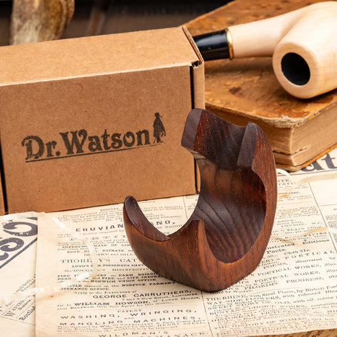 Dr Watson - Wooden Pipe Stand -SNAIL - For 1 Tobacco Pipe, Handmade from Solid Wood...