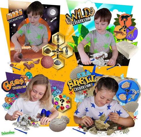 Dig & Discover - Mars Excavation from Deluxebase. Mars Fossil Digging Kit. Kids Science Kit and Fossil Discovery Toys. Excavation Kits for Kids, E...