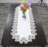 White Jacquard Peacock Tail European Lace Table Runner, Dresser Scarf, Wedding Décor (16Wx44L)...