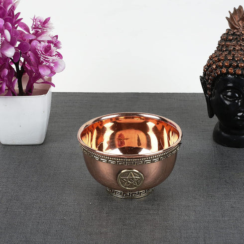 Indian Consigners Small Altar Witchcraft Serving, Offering or Smudging Bowl (Pentagram Bowl)...