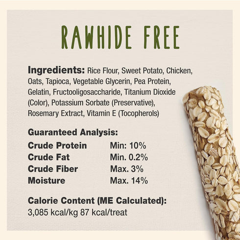 Cadet Smart Hide Rawhide Free Dog Treats – Oat Coated, 2 Count...