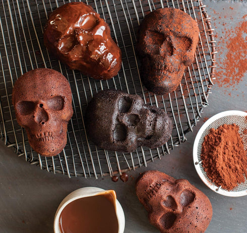 Nordic Ware Halloween Bakeware, Haunted Skull Cakelet Pan, Bronze...