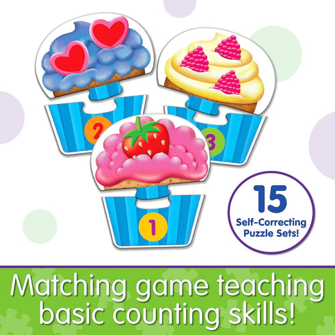 The Learning Journey: My First Match It - Counting Cupcakes- 15 Piece Self-Correcting Matching Puzzles - First Learning Toys for Toddlers 2-5 - Aw...
