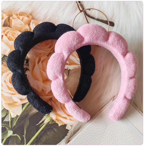 Facial Spa Headbands for Washing Face, Set of 2 Makeup Headbands, Terry Cloth Headbands - Puffy Skincare Headbands for Face Washing, Skin Treatmen...
