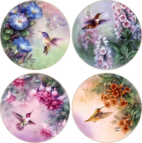 CoasterStone Absorbent Coasters, Hummingbird Assortment, 4-1/4-Inch, Set of 4...