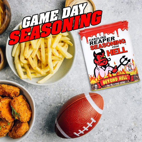 Carolina Reaper Seasoning From Hell - 5.25 oz. - SALT FREE Premium Gourmet Spicy Hot Carolina Reaper Seasoning for Buffalo Wings, Steaks, Chicken ...