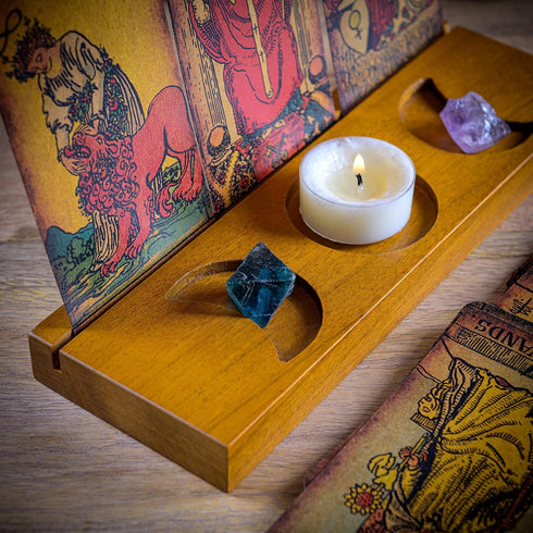 Curawood Tarot Card Holder Stand - Display Your Daily Draw - Witchy Gifts for Women, Tarot Accessories, Wiccan Altar Supplies, Witchcraft Decor, D...