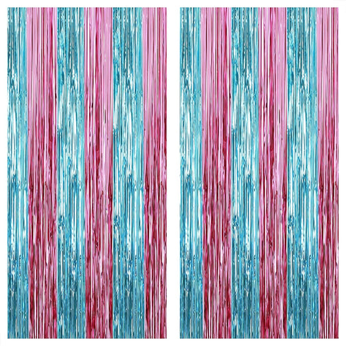 KatchOn, XtraLarge Pink and Blue Streamers - 3.2 x 8 Ft, Pack of 2 | Pink and Blue Streamers for Gender Reveal Decorations | Streamer Backdrop for...