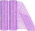 2 Pack Deco Mesh 10 Inch x 30 Feet Decor Mesh Ribbon with Metallic Foil Deco Mesh Wreath Supplies Ribbon Mesh Roll for Spring Wreaths, Craft, Part...