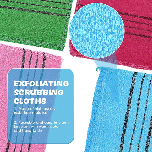 Prasacco 6 Pcs Korean Exfoliating Washcloth, Asian Exfoliating Mitt Bath Glove Washcloth Colorful Exfoliating Cloth Skincare Exfoliating Scrub Bat...