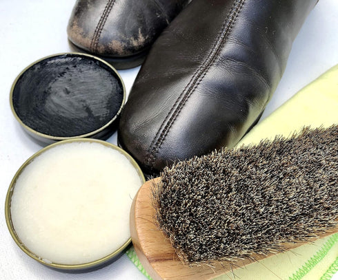 Amare 8PC Shoe Shine Kit, Shoe Polish & Care Kit, for Leather for Men & Women with Black and Neutral Polish, Travel Shoe Shine Brush kit, Leather ...