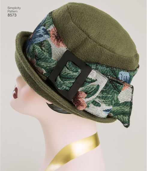 Simplicity US8573A Vintage Fashion Women's Flapper Hats Sewing Patterns By Rebecca Huber, Sizes S, M, and L...