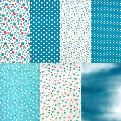 Quilting Fabric Misscrafts 7pcs 50 x 50cm Cotton Fabric DIY Making Supplies Craft Patchwork Fabric Bundle Fat Quarter Pre-Cut Quilt Squares for DI...