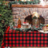 Breling Christmas Buffalo Plaid Table Cover, Red and Black Lumberjack Checkered Tablecloth Xmas Plastic Gingham Table Cover Disposable Tablecloth ...