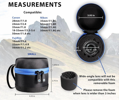 Alltravel DSLR camera lens case compatible with Canon,Nikon,Sony,Pentax,Olympus,Panasonic,etc. (S size)......