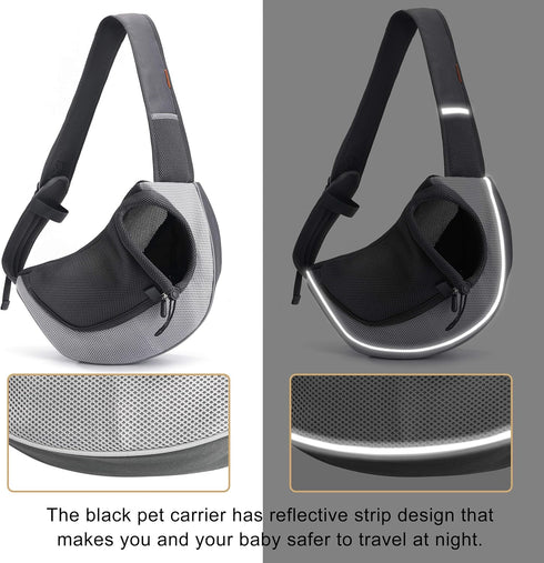 FDJASGY Pet Sling Carrier for Small Dogs Cats,Breathable Mesh Travelling Hand Free Puppy Backpack with Pouch and Adjustable Strap Carrier...