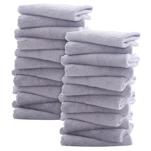 Sunny zzzZZ Ultra Soft 24 Pack Baby Washcloths - 10x10 Inches - Coral Fleece Extra Absorbent Wash Clothes for Babies, Infants and Toddlers - Sensi...