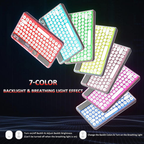 Bluetooth Keyboard, Universal Portable Wireless Keyboard for iPad, Smart Multi Device Rechargeable Small Keyboard for Tablet iPhone Laptop Smartph...