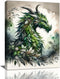 Dragon Wall Art Green Dragon Pictures Wall Decor Dragon Leaf Canvas Nature Painting Modern Artwork Home Decoration for Bathroom Living Room Bedroo...